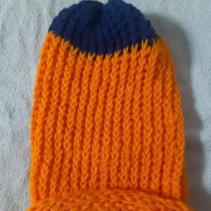 Children's Orange Hat With A Blue Top