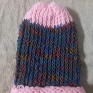 Children’s Multicolored and Pink Knitted Hat